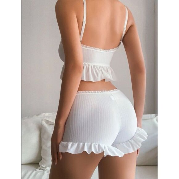 Soft & Cozy Ruffle Trim Sleepwear Lingerie Set - Picture 2 of 8